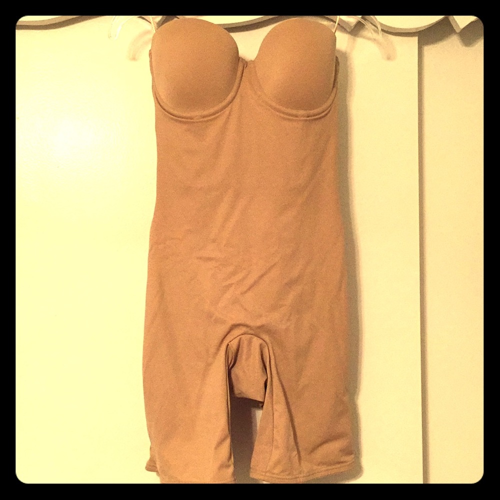 Strapless nude body suit